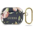 Guess Husa Flower Collection Airpods Pro Albastru (cu breloc)