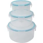 Set cutii pentru alimente Actuel, 3 bucati, rotunde, plastic