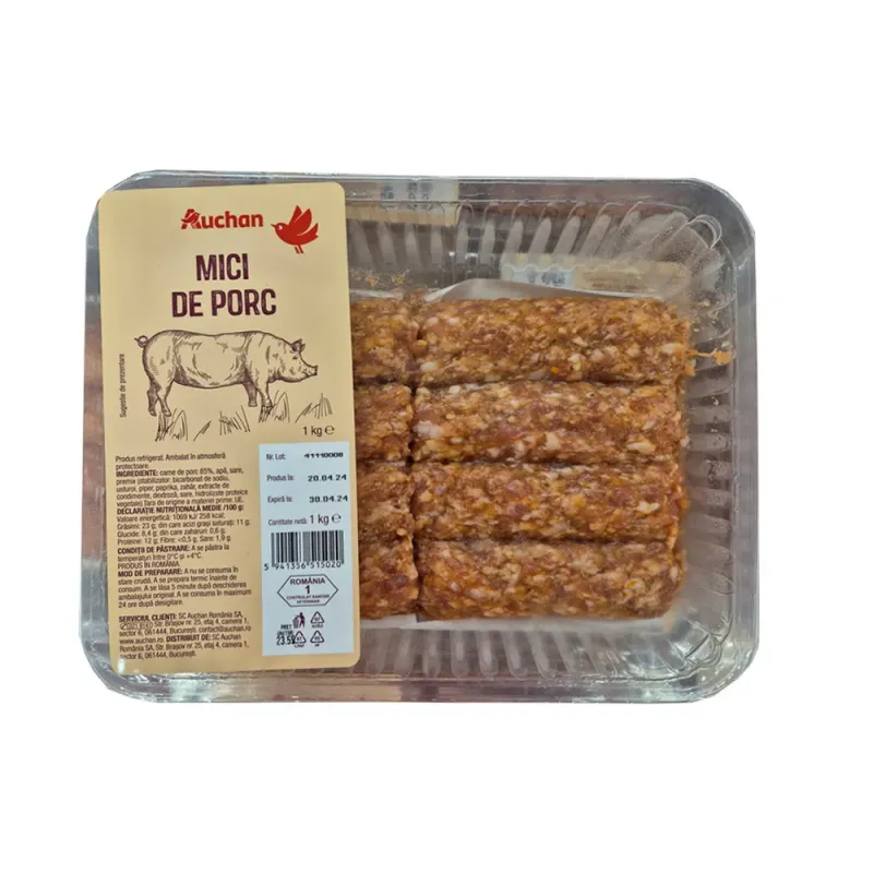 Mici de porc Auchan, 1 kg