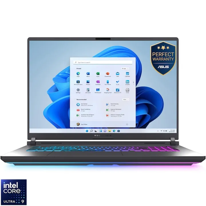 Gaming ASUS ROG Strix G18 G815LW cu procesor Intel® Core™ Ultra 9 275HX pana la 5.4GHz, 18", 2.5K WQXGA, 240Hz, G-Sync, 32GB DDR5, 1TB SSD, NVIDIA® GeForce RTX™ 5080 16GB GDDR7, Windows 11 Pro, Eclipse Gray