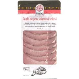 Ceafa de porc afumata feliata 100g