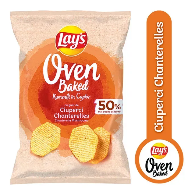 Chipsuri cu ciuperci rumeniti in cuptor Lay's, 105 g