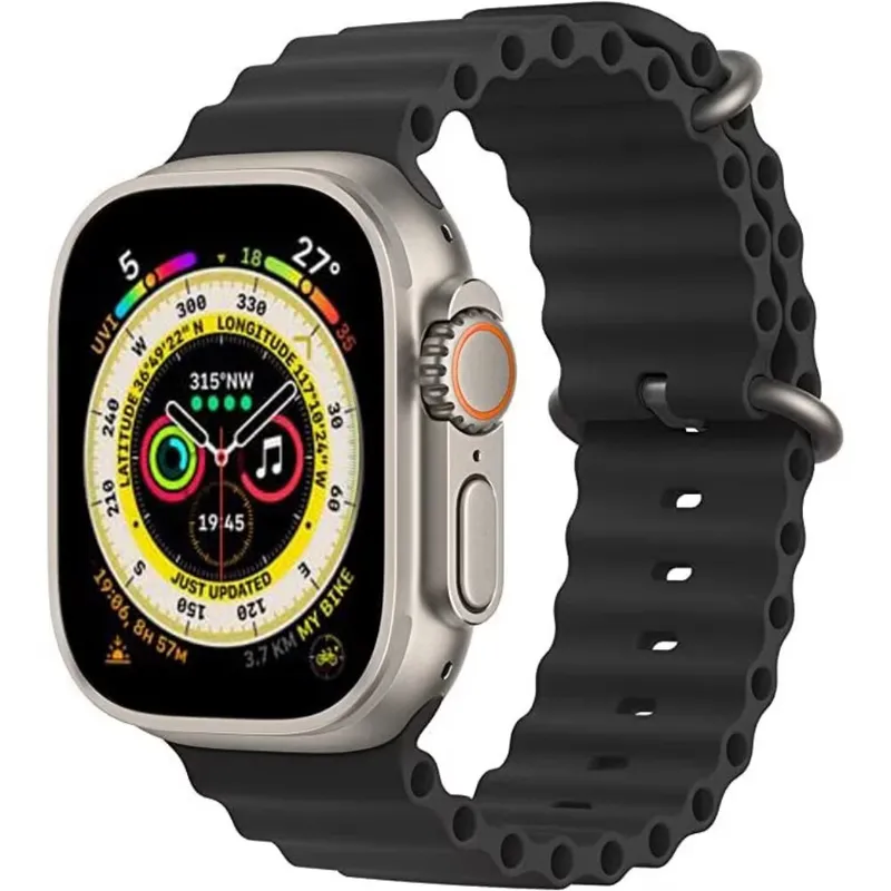 Curea Silicon, pentru Apple Watch Ultra 8/7/6/5/4/3, Display 49/45/44/42 mm, Neagra