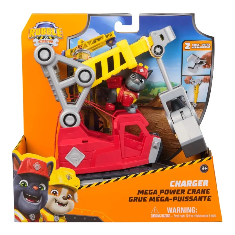 Set figurina si vehicul Paw Patrol - Rubble Crew, Charger cu excavator