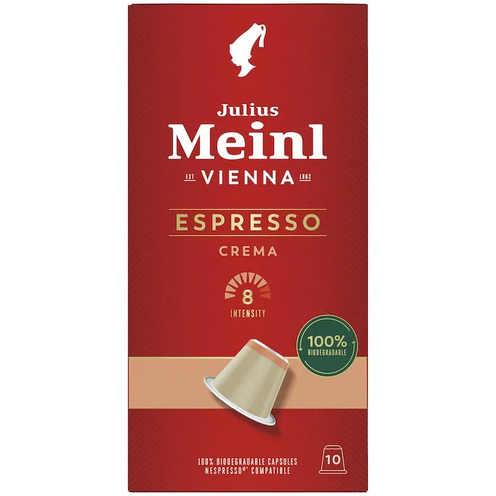 Cafea capsule, Julius Meinl Espresso Crema, compatibile Nespresso, 10 buc, 56 g
