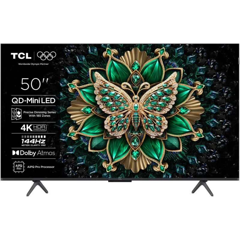 TCL QD-MiniLed 50C6K, 126 cm, Smart Google TV, 4K Ultra HD, 100Hz, Clasa E