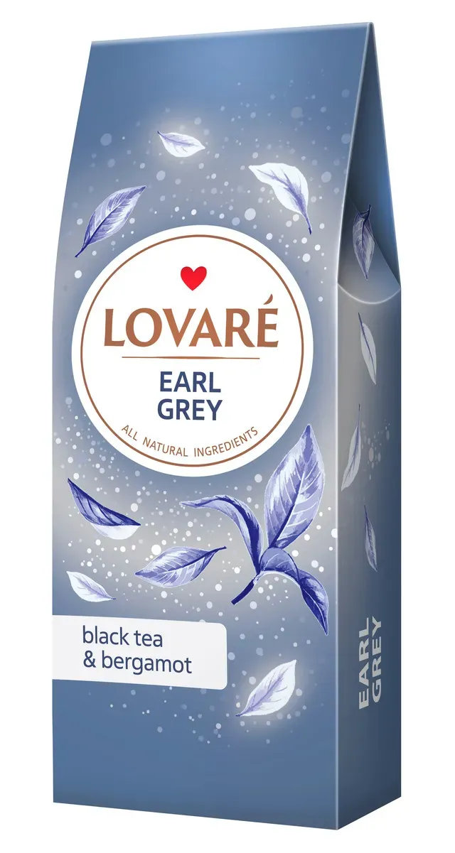 Ceai negru de Ceylon cu bergamota Lovare Earl Grey, 80 g