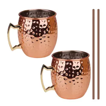Set 6 Cani Moscow Mule Cu 6 Paie Cupru 10ML