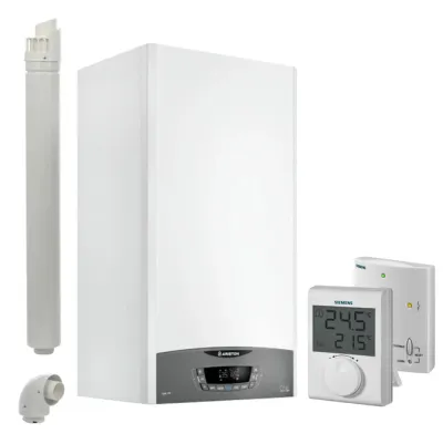 Centrala termica in condensare Ariston Clas One 24 kW, Modul Wi-Fi integrat, Schimbator de caldura XtraTechTM din otel inoxidabil, Clasa A, Functia Confort, Termostat RF Siemens + Kit de evacuare inclus