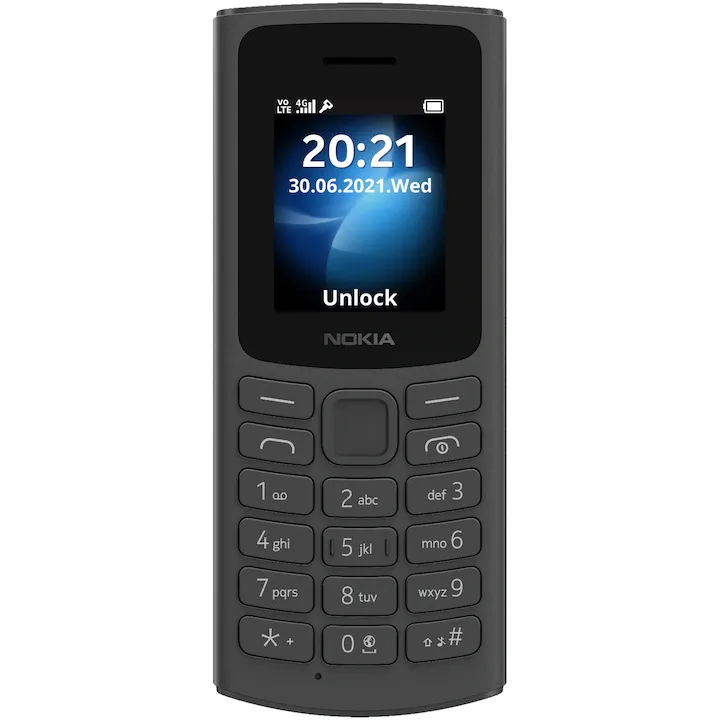 Nokia 105, Dual SIM, 4G, Black