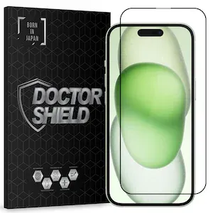 Folie Sticla Dr.Shield, Compatibil Apple iPhone 15, Protectie Profesionala Ecran 3D, Full Cover- Negru