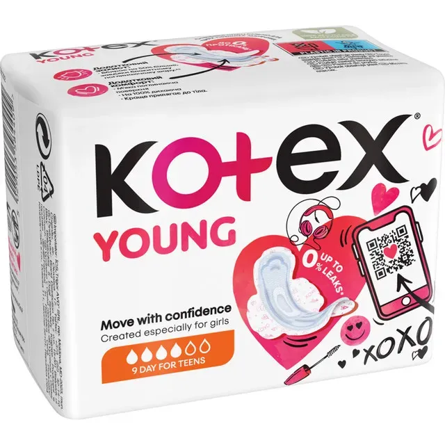 Absorbante Kotex Young Day, 9 bucati