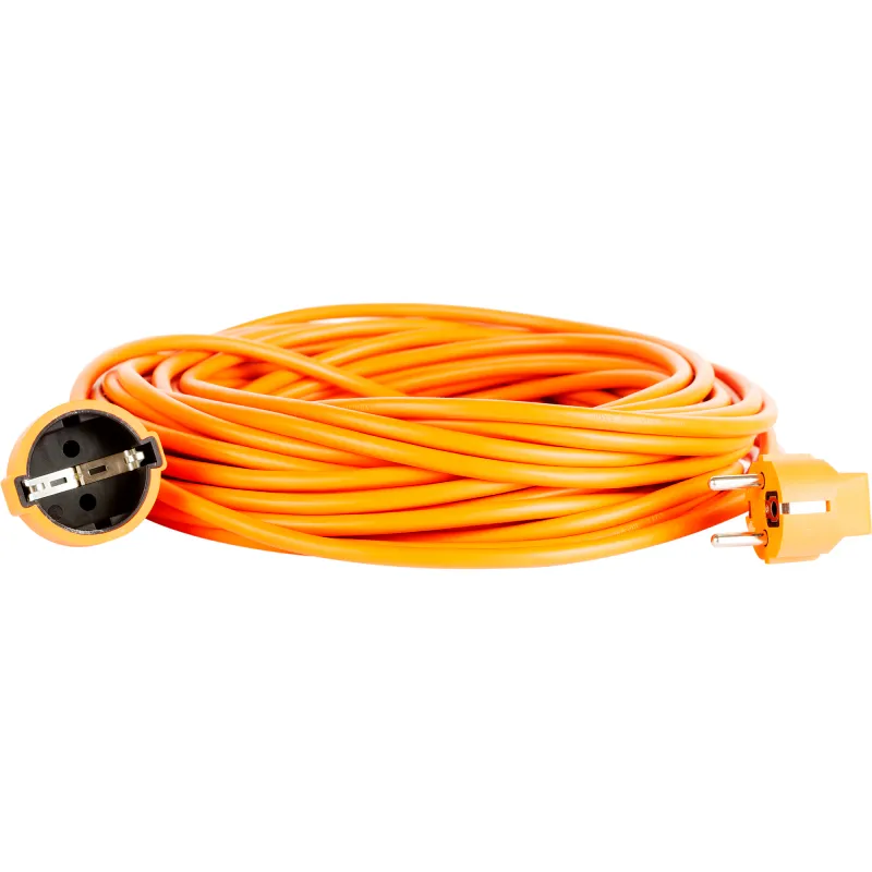 Prelungitor Bachmann, cu fisa si priza, dubu contact lateral de protectie, cablu H05VV-F 3G1mm², 2500W, 10A, 10m, Orange