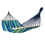 Hamac ZLT Dublu XXL 2 Persoane pentru Curte sau Gradina, Dimensiuni 220x160cm, 200kg, Albastru/Verde