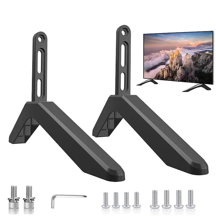 Suport de baza pentru TV, picioare reglabile sau baze de montare - compatibile cu majoritatea televizoarelor, inclusiv Samsung, LG, TCL, Vizio si alte marci populare, Negru