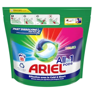 Detergent de rufe capsule Ariel All in One PODS Color, 80 spalari
