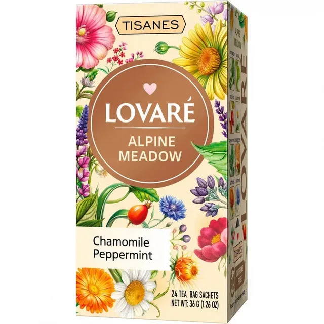 Amestec de ceai de plante, fructe si flori Lovare Alpine Meadow, 24 pliculete