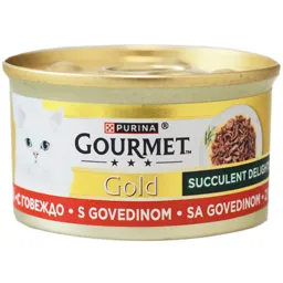 Delicii suculente cu vita, hrana umeda pentru pisici adulte 85g