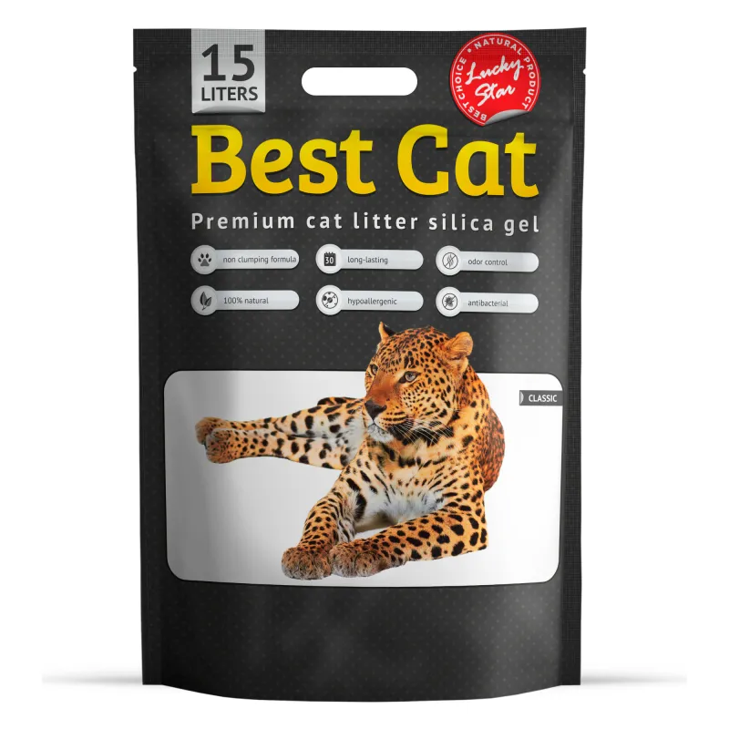 Asternut igienic pentru pisici Best Cat, Clasic, Silicat, 15l