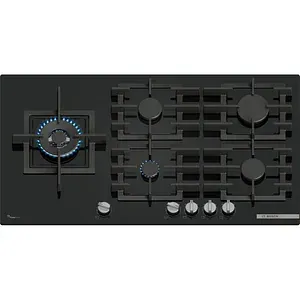 Plita incorporabila BOSCH PPM9A6I40, Gaz, 5 arzatoare, Wok, negru