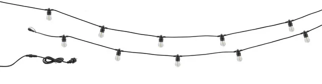 Ghirlanda luminoasa cu becuri filament Garden Star, L6.5 m, LED alb cald
