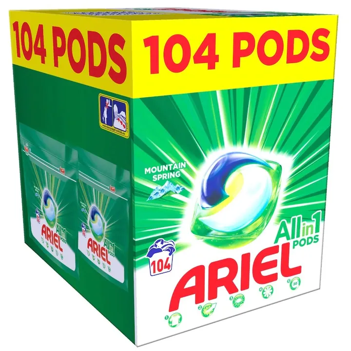 Detergent capsule Ariel All in One PODS Mountain Spring, 104 spalari