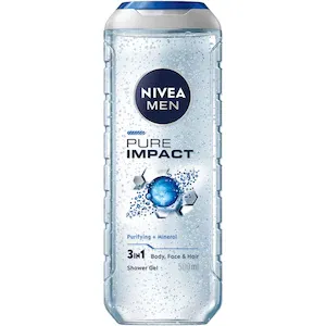 Gel de dus NIVEA MEN Pure Impact, 3 in 1, pentru corp, fata si par 500 ml