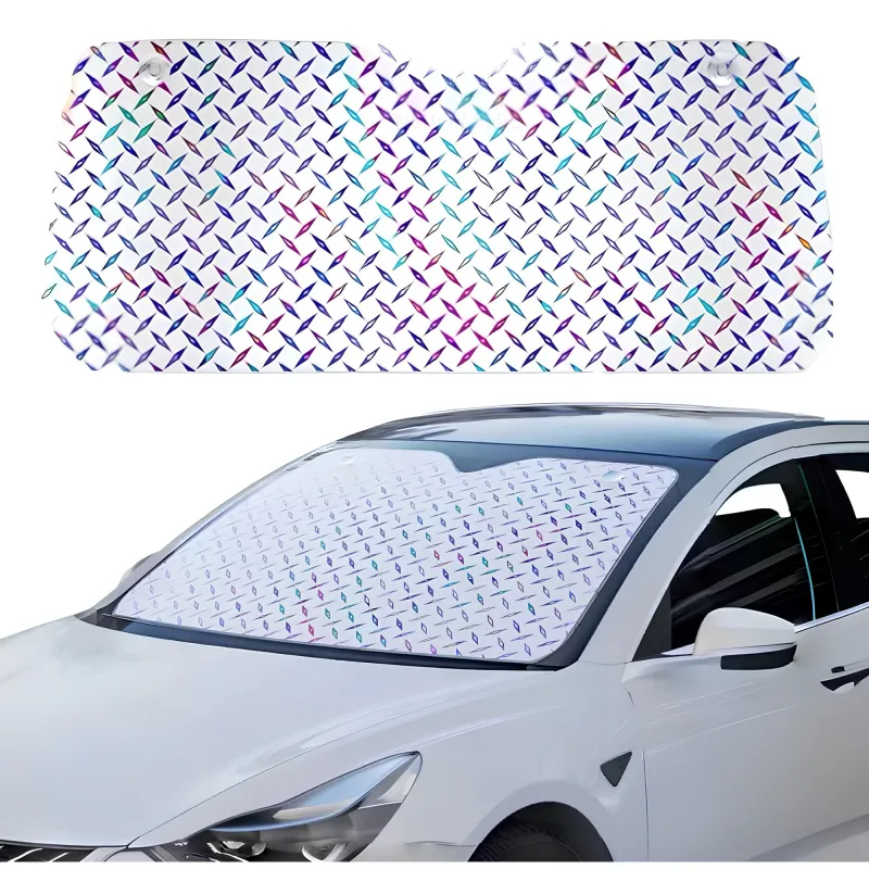 Parasolar auto Nevermore, reflectorizant holografic, argintiu, 140x70 cm, protecție UV