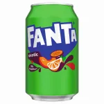 Bautura carbogazoasa cu aroma de fructe exotice Fanta Exotic, 0.33 l