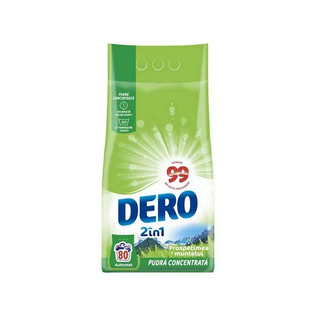 Detergent pudra automat Dero 2in1 Prospetimea muntelui, 80 spalari, 6 kg