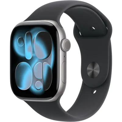 Apple Watch 11, GPS + Cellular, 46 mm, Space Grey Aluminium Case, Black Sport Band - S/M