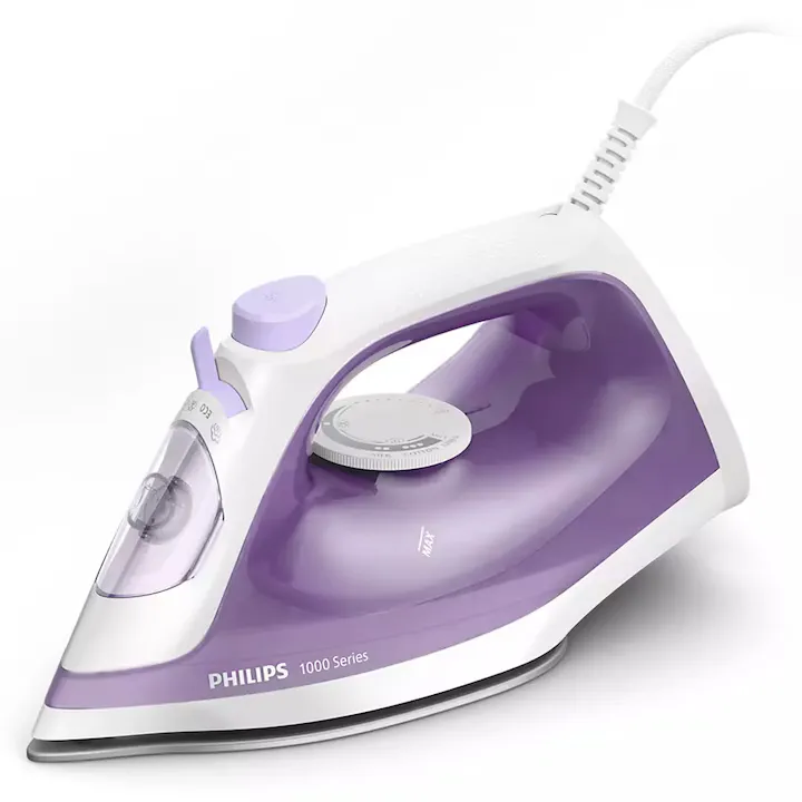 Fier de calcat cu abur, Philips, 1800 W, 250 ml, Alb/Violet