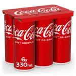 Bautura carbogazoasa Coca-Cola Gust Original, doza, 6 x 0.33 l
