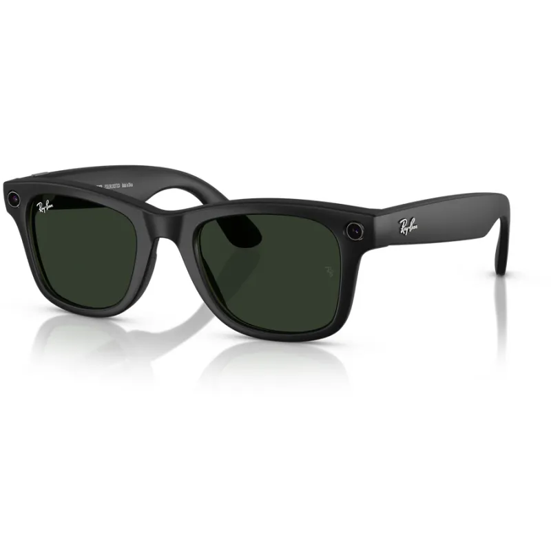 Ochelari Smart Ray-Ban Meta WAYFARER, Marime L, Negru, 32 GB stocare, Camera Foto 12mp, 5 microfoane, difuzoare, Wifi 6, Meta AI, Standard, Clear-Grafit-Green Transitions, Negru-Mat