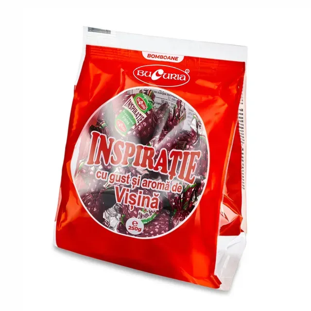 Bomboane cu jeleu cu aroma de visine si glazura de ciocolata Bucuria Inspiratie, 250 g