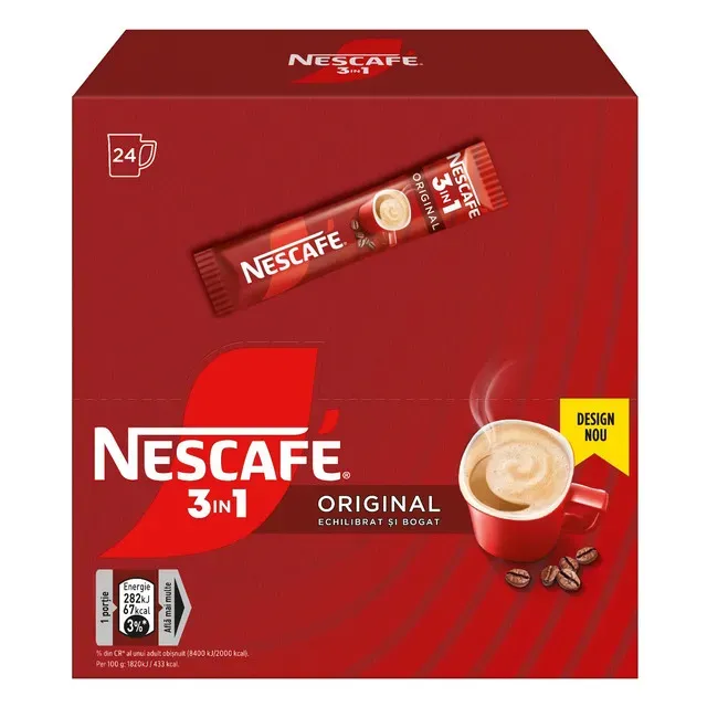 Cafea Nescafe 3 in 1 Original, 24 plicuri x 15.5 g