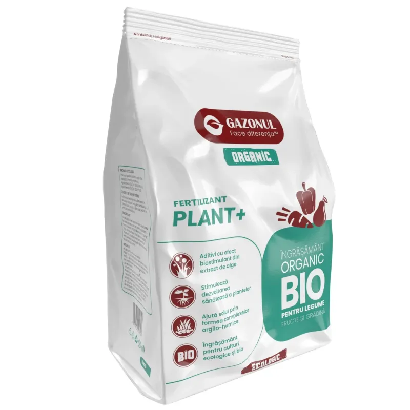 Ingrasamant gazon Organic PlantPlus, granule, 6 kg | Dedeman