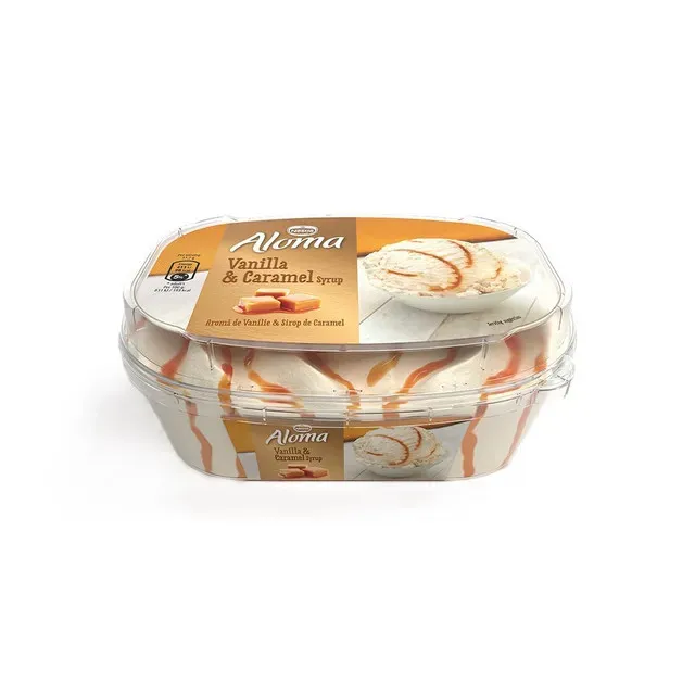 Inghetata cu aroma de vanilie si sirop de caramel Aloma, 900 ml