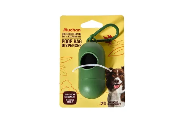 Suport pentru pungi igienice + 20 de pungi Auchan, multicolor
