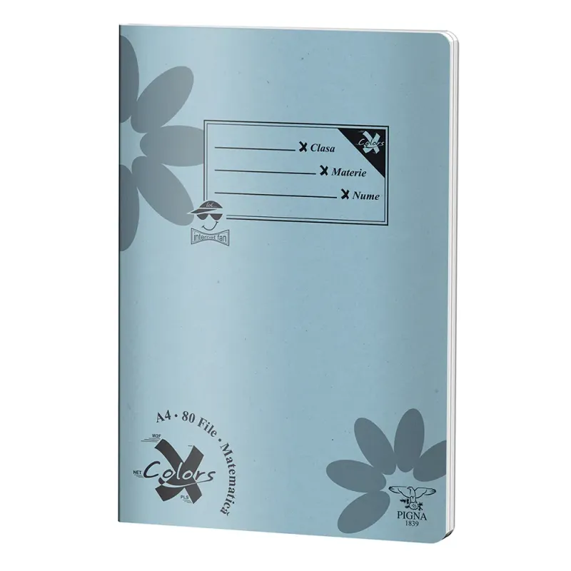 Caiet capsat Pigna Basic cu 80 de file A4, matematica, diverse culori