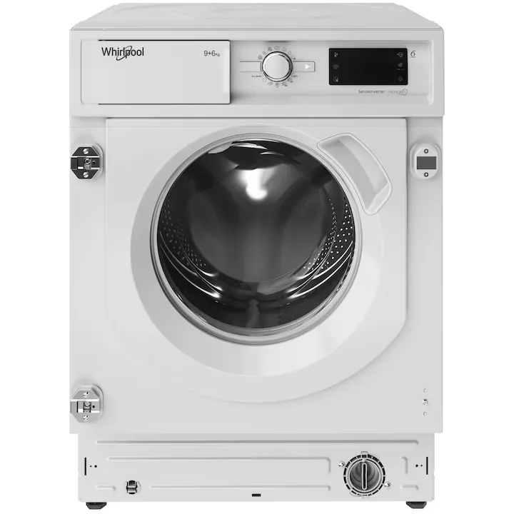 Masina de spalat cu uscator incorporabila Whirlpool BI WDWG 961485 EU, Clasa B, 9Kg Spalare, 6Kg Uscare, 1400 rpm, 6th Sense, FreshCare+, Alb