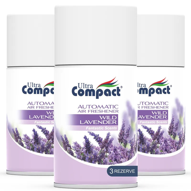 Pachet Rezerve Odorizant Camera Automat & Compatibil, Wild Lavender, Ultra Compact, 3 x 250 ml