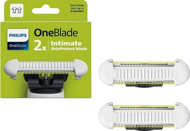 Rezerve aparat de ras Philips OneBlade Intimate QP229/50, compatibile cu aparatele OneBlade, 2 bucati