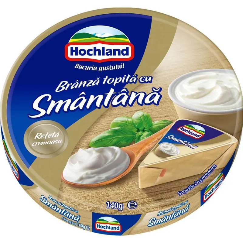 Branza topita cu smantana Hochland, 140 g