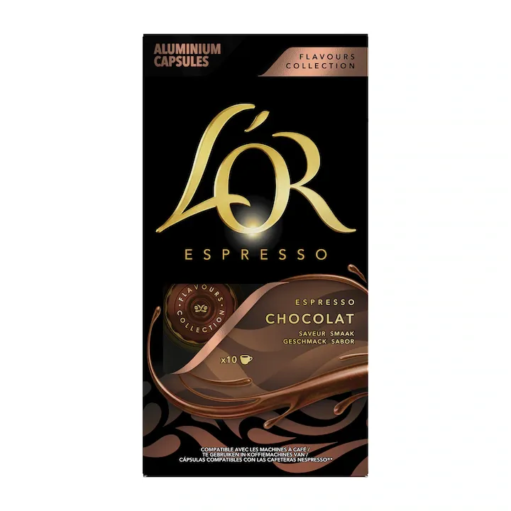 Cafea capsule, L’OR Espresso Ciocolata, 10 bauturi x 40 ml, compatibile Nespresso, 10 buc, 52 g