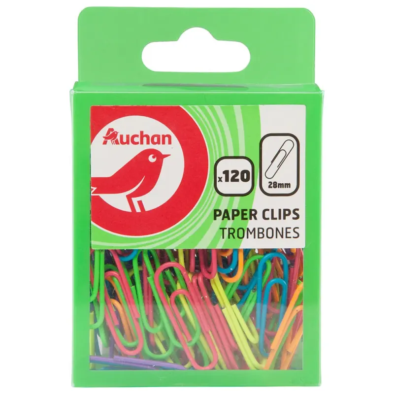Set 120 clips-uri metal Auchan, diverse culori