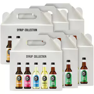 Colectie siropuri 5 To Go,6 x 5 sortimente x 50 ml(vanilie, cocos, caramel, caramel sarat, irish cream)