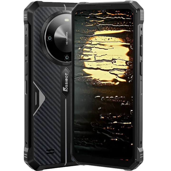FOSSIBOT F105, 4G, Dual SIM, Octa-Core, 6.7-inch, 12GB RAM, 64GB, Camera 20MP + 8MP, GPS, 10300mAh, IP68/IP69K, Android 14, Black