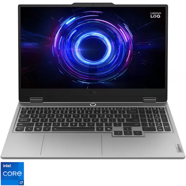 Gaming Lenovo LOQ 15IRX10 cu procesor Intel® Core i7-13650HX pana la 4.9GHz, 15.6" FHD, IPS, 144Hz, 16GB DDR5, 1TB SSD, NVIDIA® GeForce RTX™ 5050 8GB GDDR7, NO OS, Luna Grey
