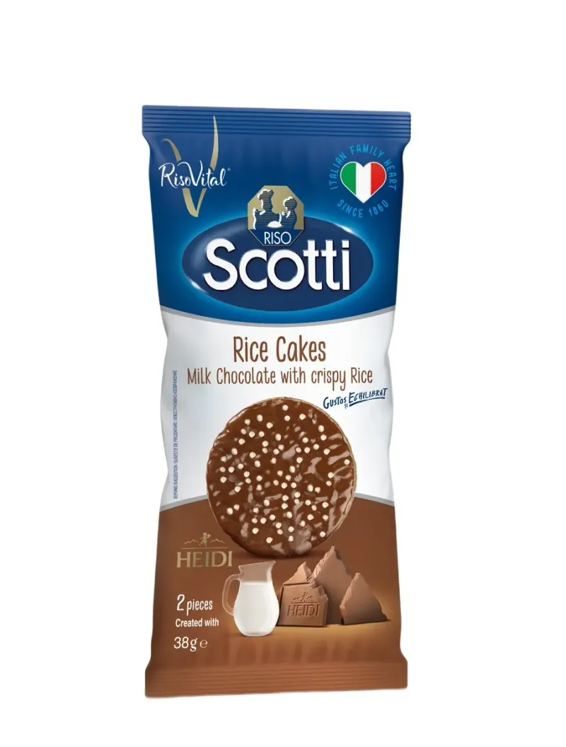 Rondele din orez cu ciocolata cu lapte Riso Scotti, 38 g